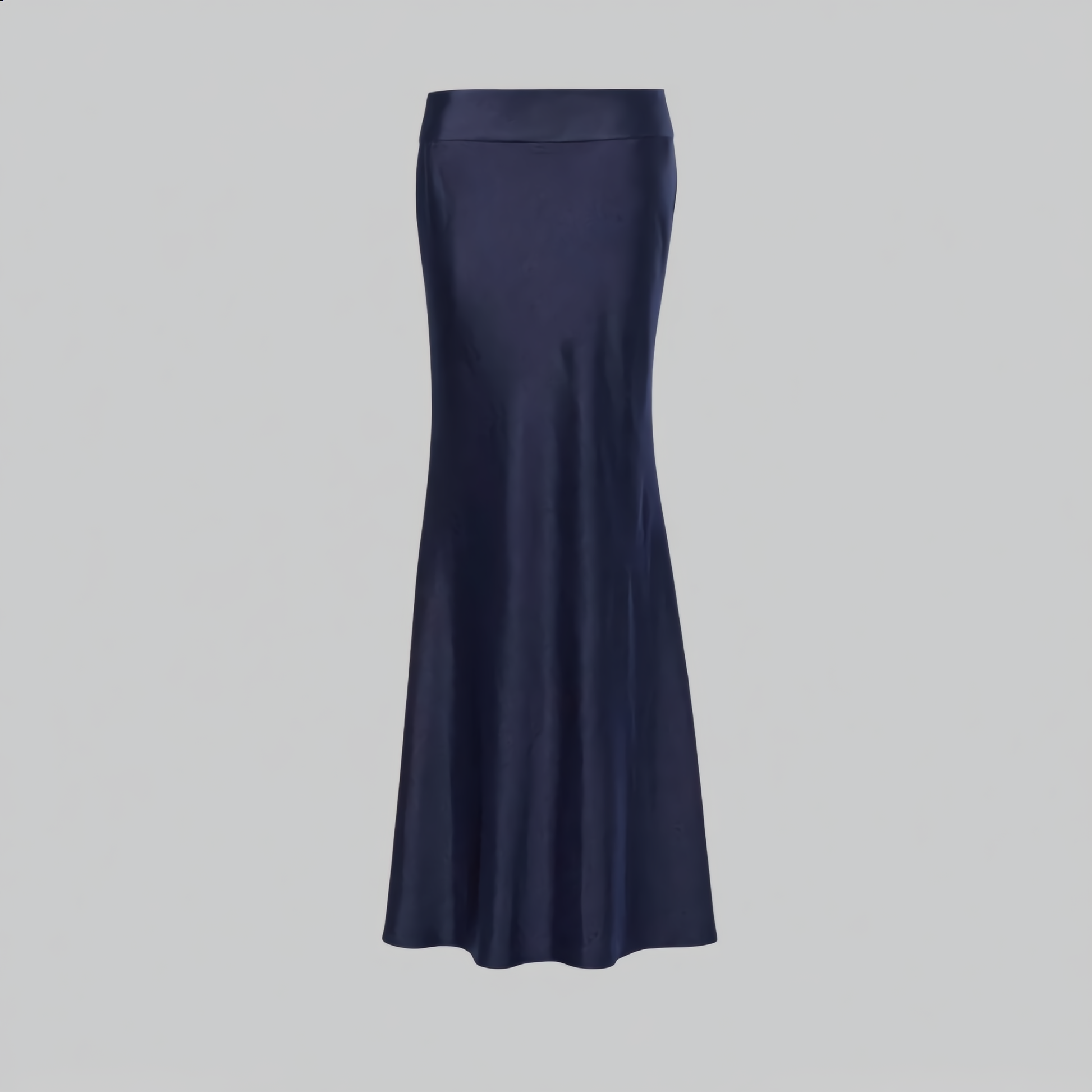 Two-Piece Formal Set with Embellished Top and Full-Length Skirt - Navy Blue