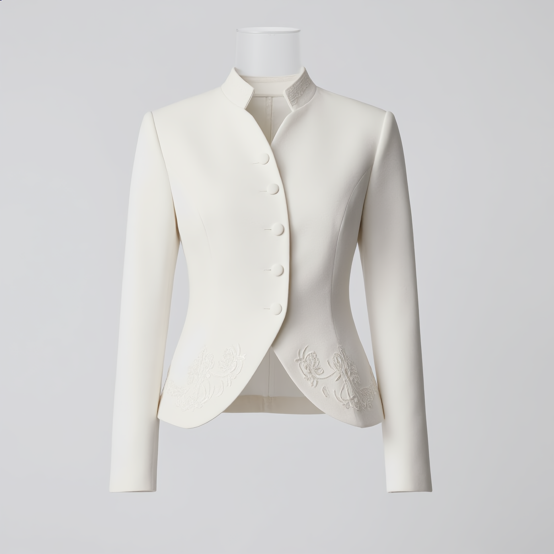 Embroidered Blazer & Pleated Midi Skirt Set