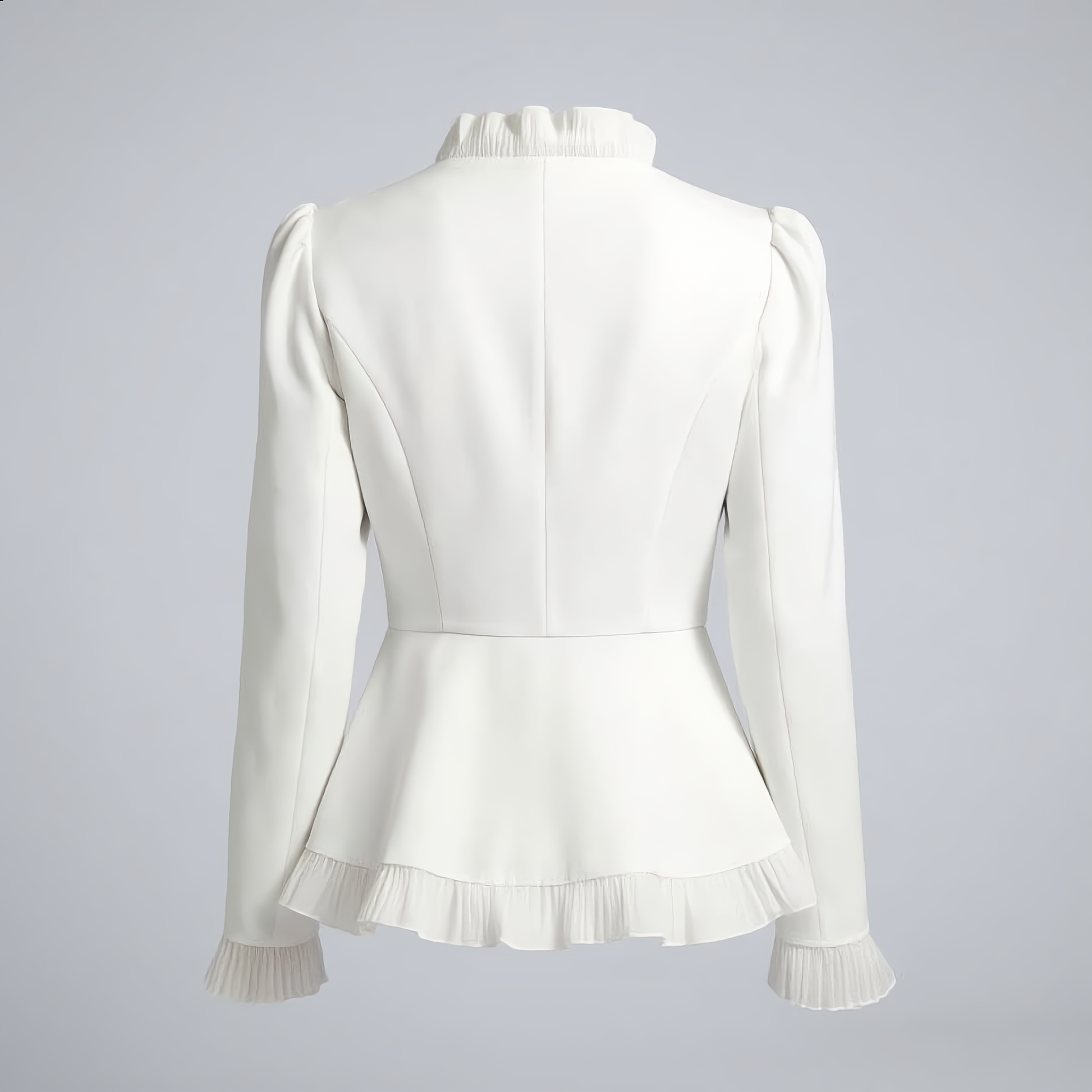 White Rhinestone-Trimmed Top with Tiered Ruffle Skirt