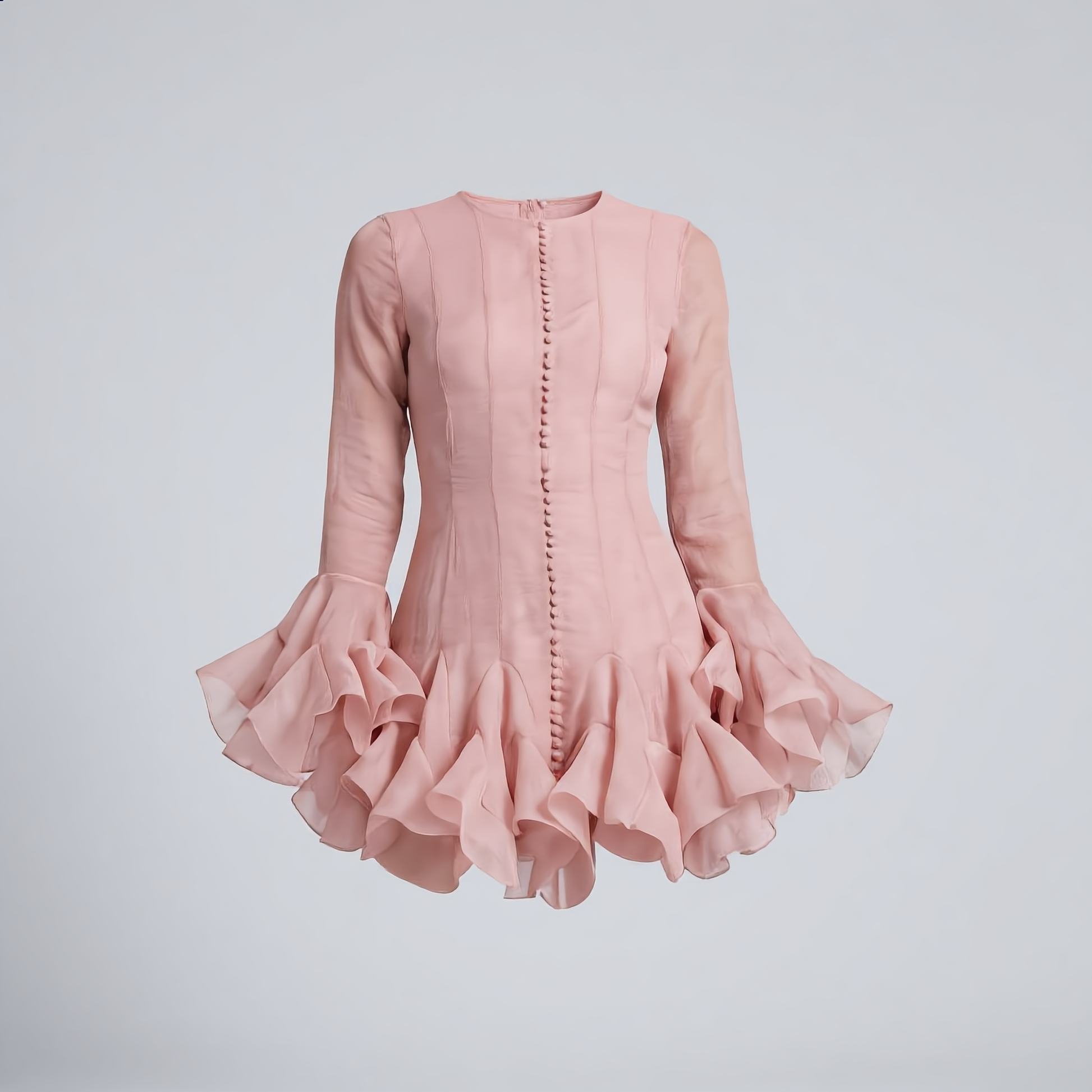 Pink Semi-Sheer Mini Dress