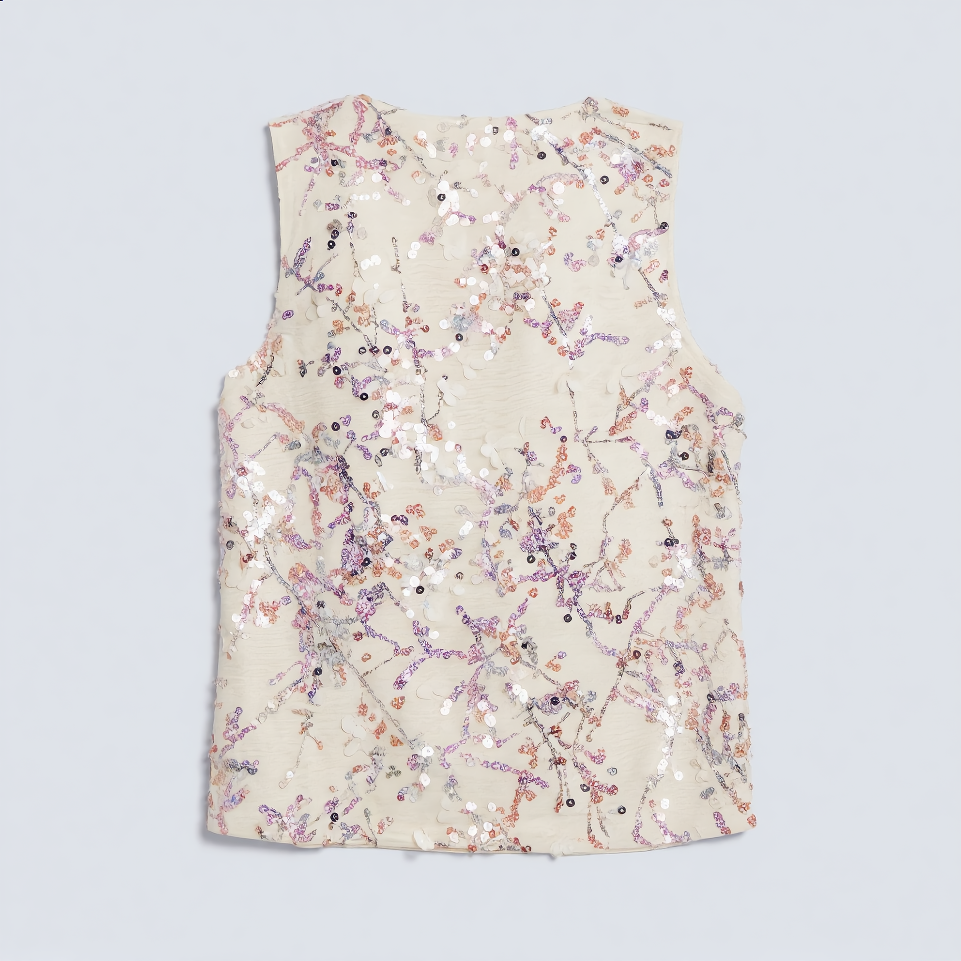 Floral Embroidery Sleeveless Vest