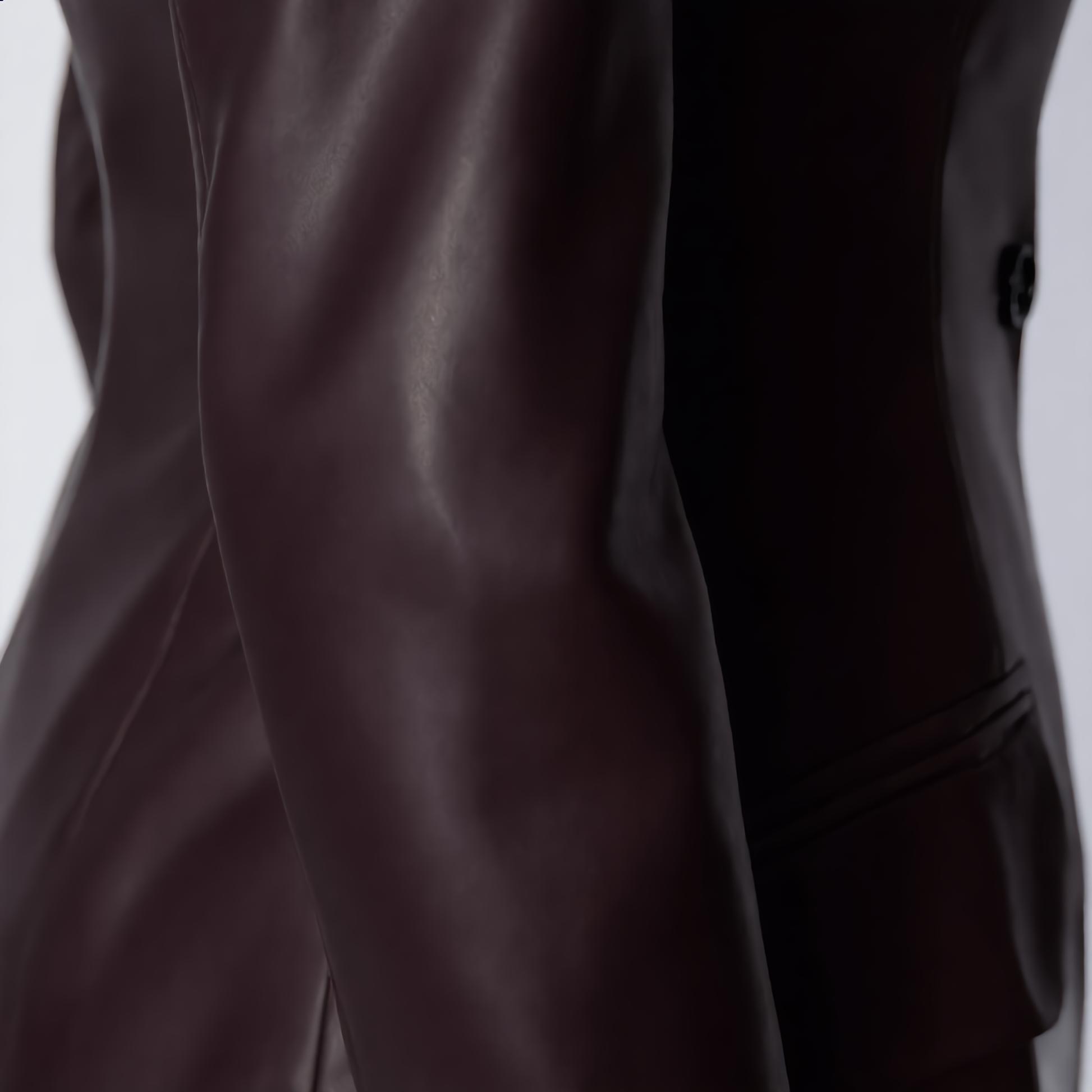 Brown Faux Leather Blazer-Style Mini Dress