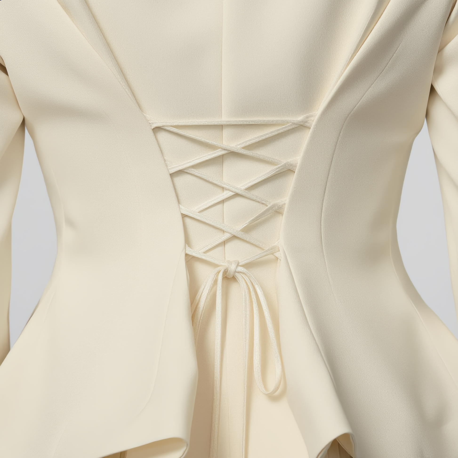 White Lace Embroidered Jacket & Pleated Skirt Set