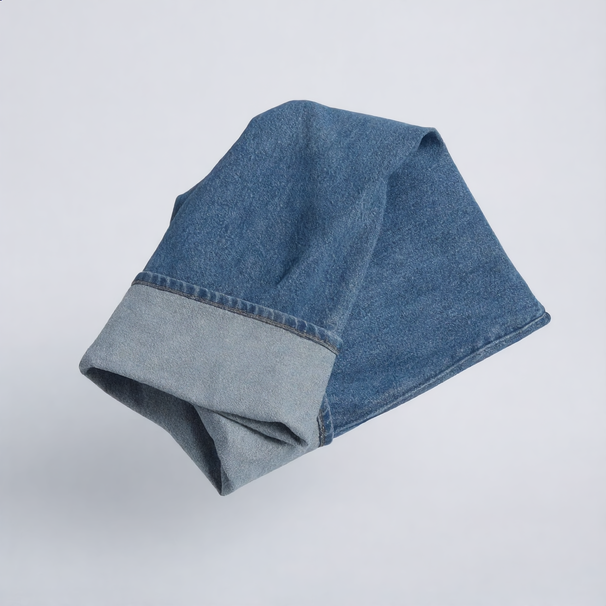 Women’s High-Waist Stretch Straight Jeans with Retro Curled Hem