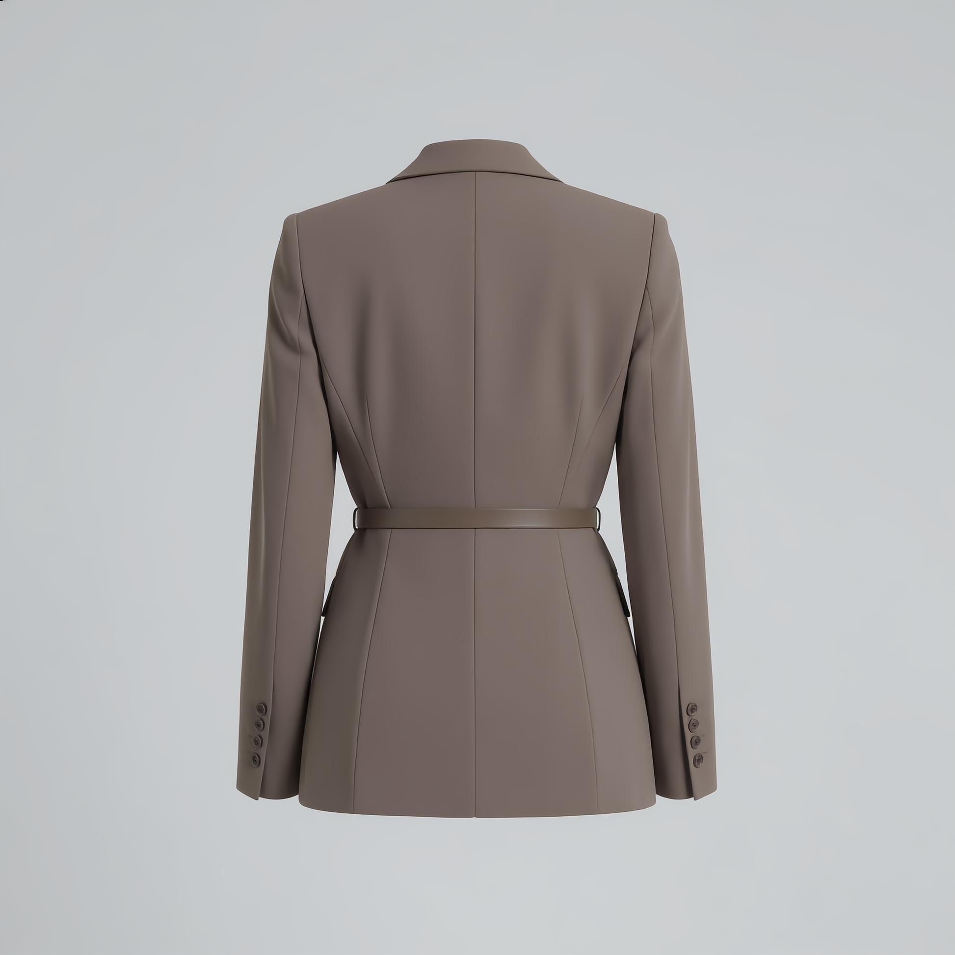 Belted Tailored Blazer Polished Slim-Fit Style