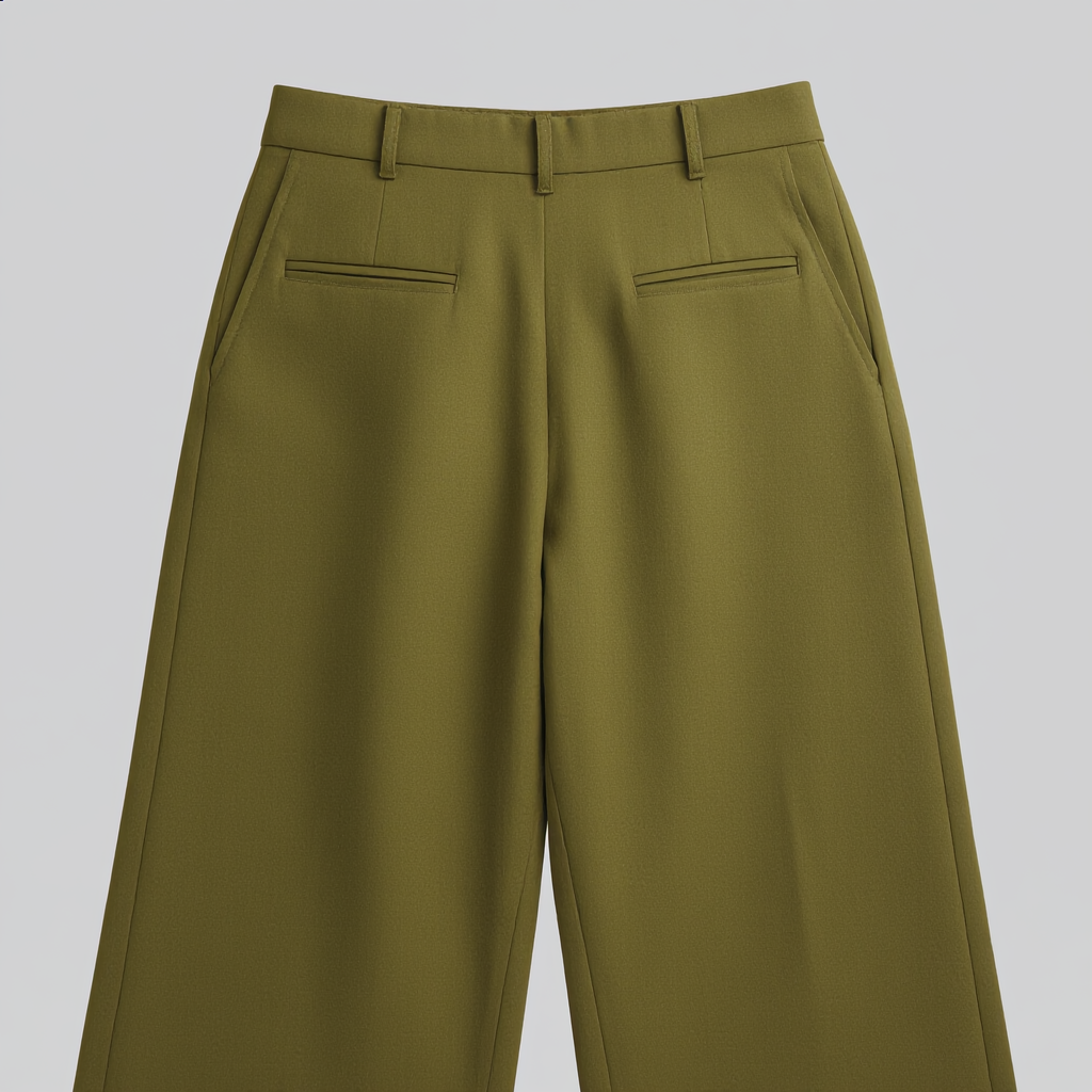 Green Tailored Trousers with a Flattering Fit